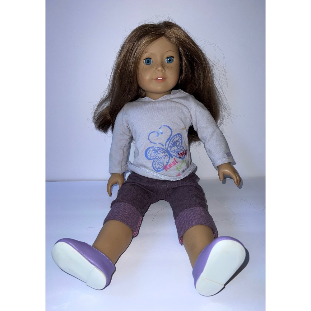 American Girl Truly Me Doll Freckles Blue Eyes Brown Hair Butterfly Outfit 18in